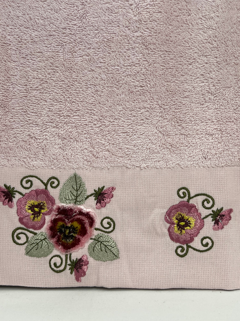 Ensemble de serviette de bain 2 pièces brodées en relief - Ece