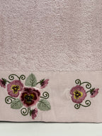 Ensemble de serviette de bain 2 pièces brodées en relief - Ece