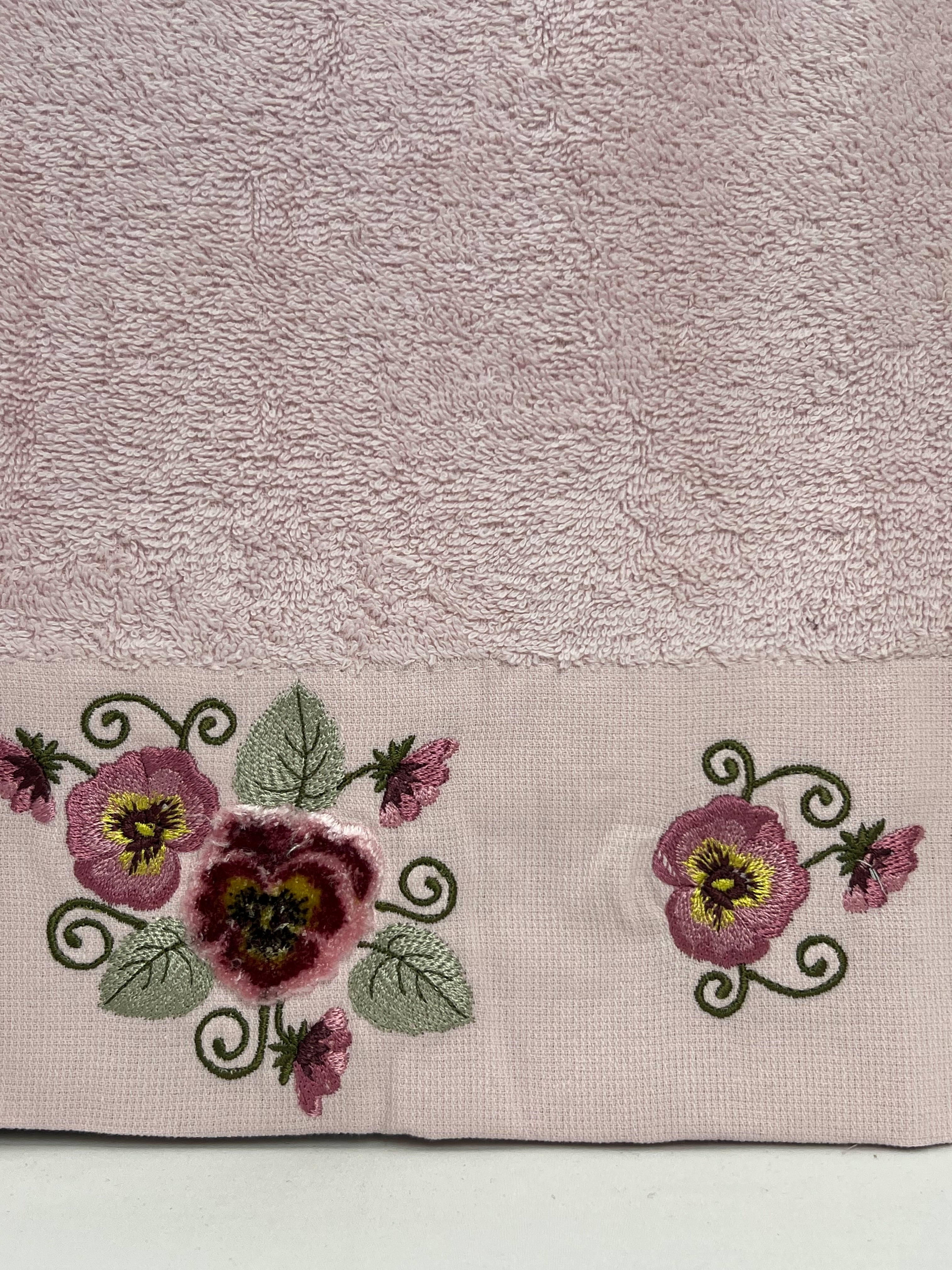 Ensemble de serviette de bain 2 pièces brodées en relief - Ece