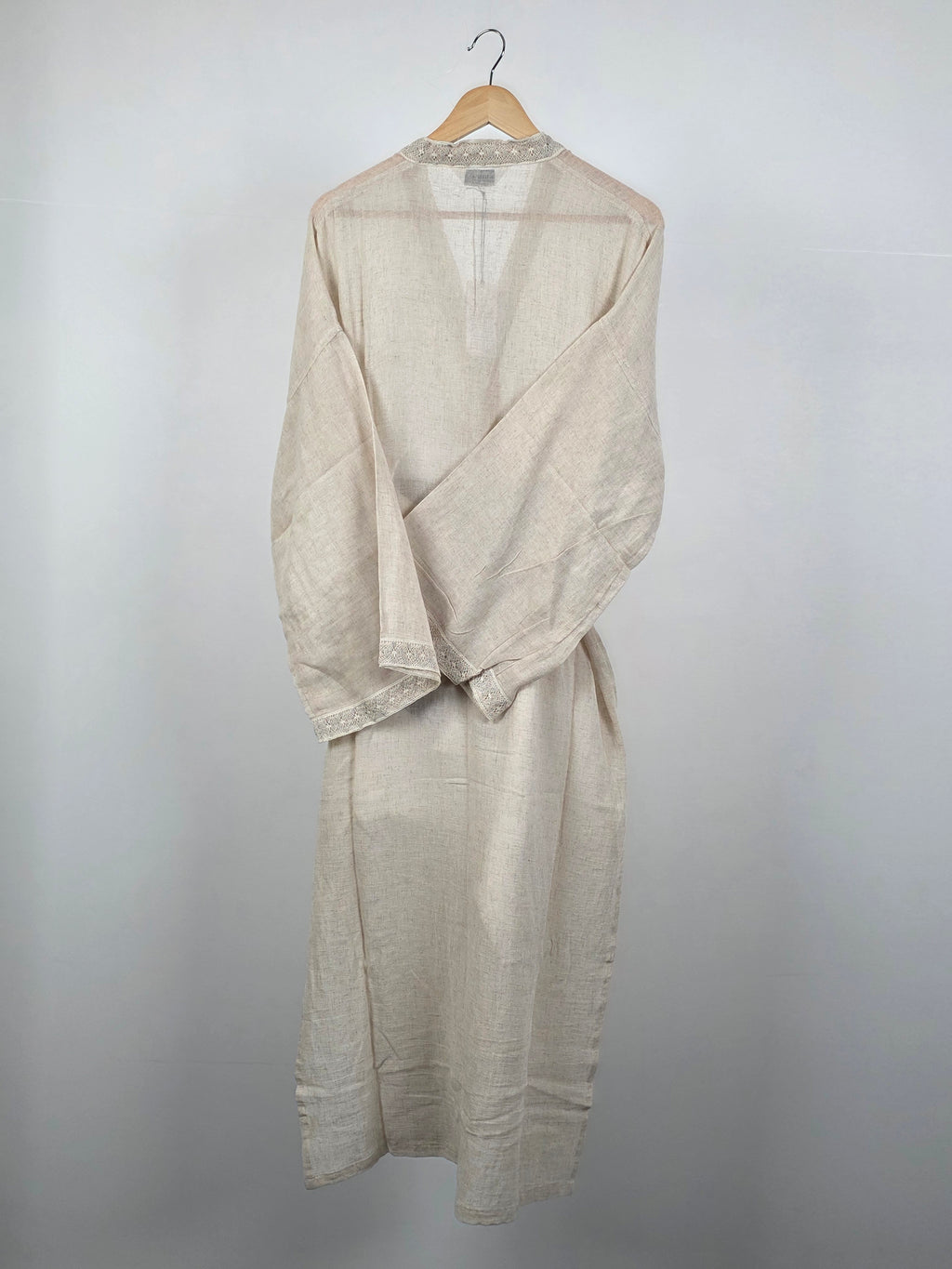 Robe de chambre femme Lace Trim - Natural