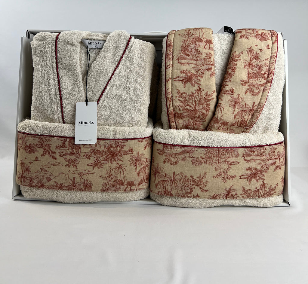 Ensemble peignoir homme femme - Toile Jungle