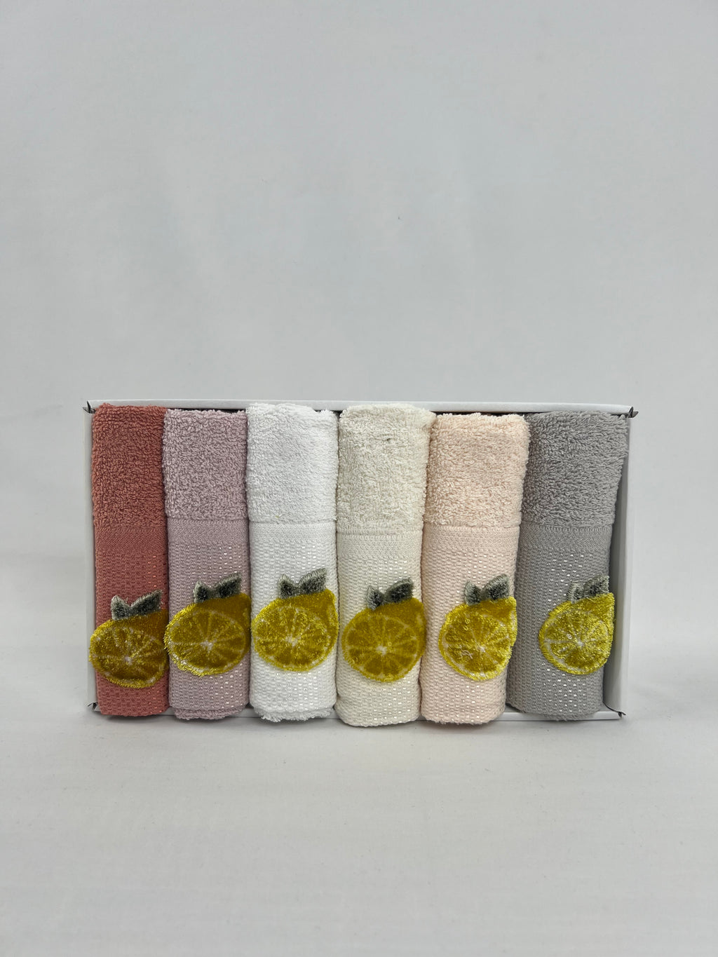 Lot de 6 essuie mains brodées en relief - Ece