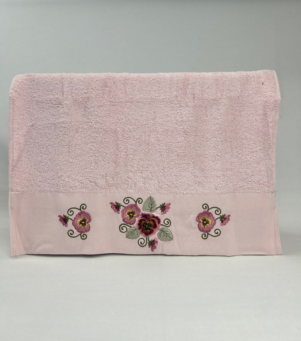 Ensemble de serviette de bain 2 pièces brodées en relief - Ece