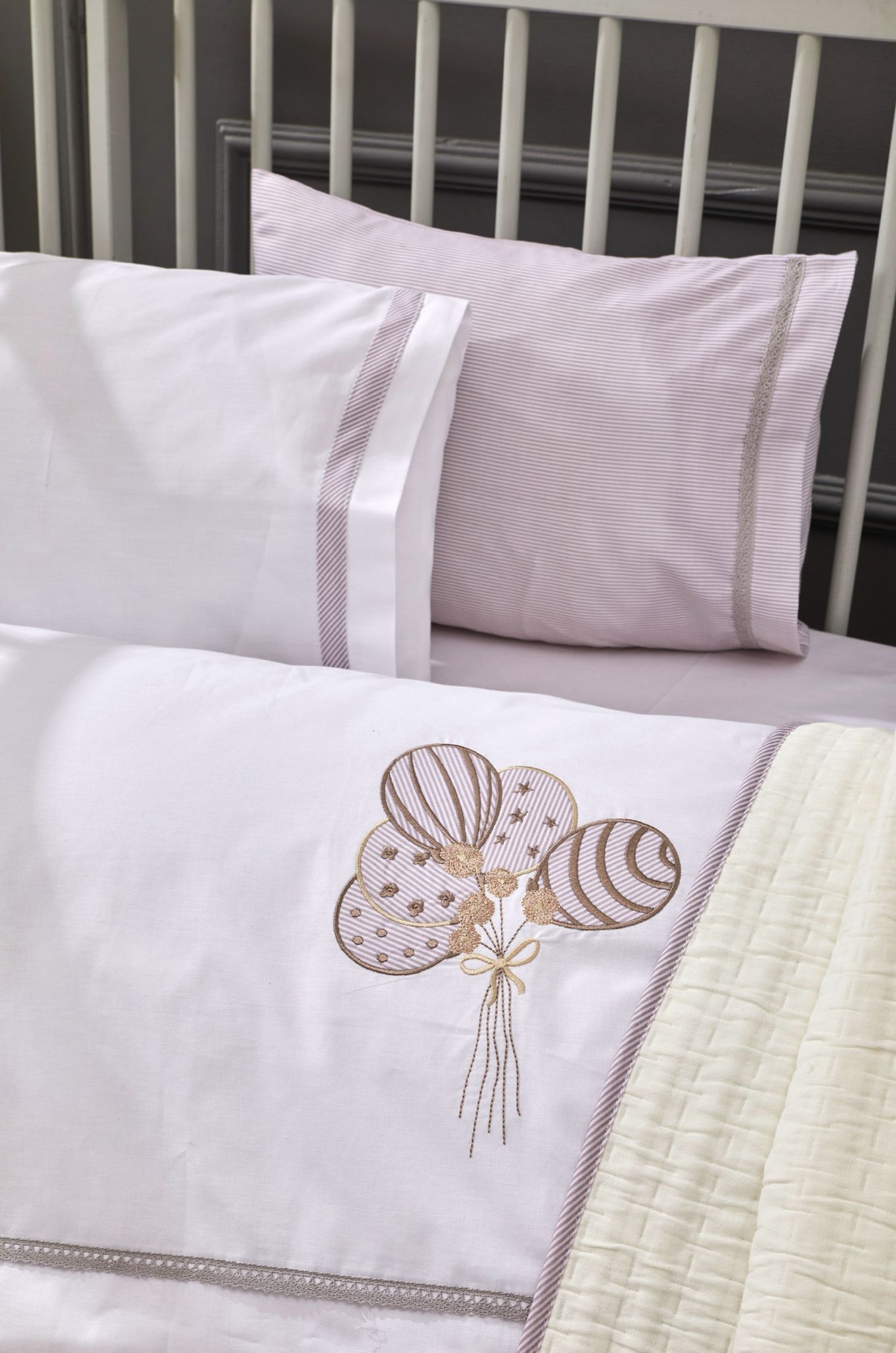 Coffret Housse de Couette Bébé Balloon - Light Brown