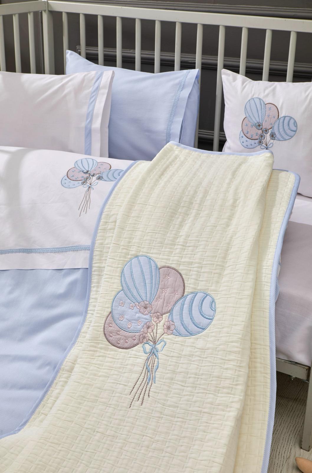 Coffret Housse de Couette Bébé Balloon - Blue