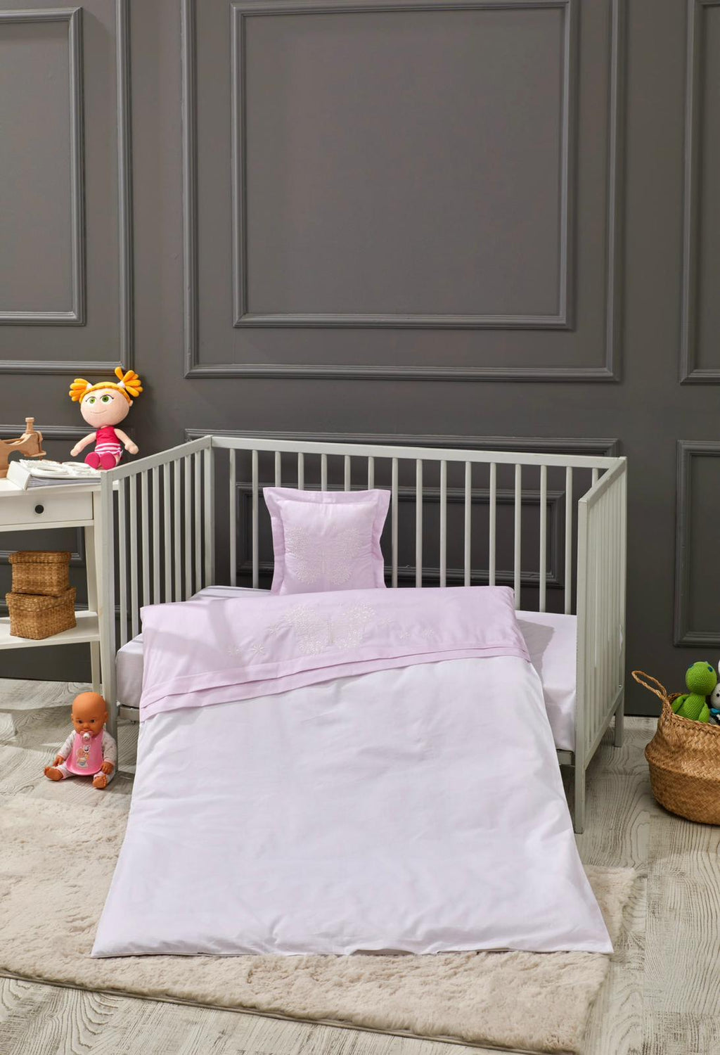 Coffret Housse de Couette Bébé Butterfly - Pink