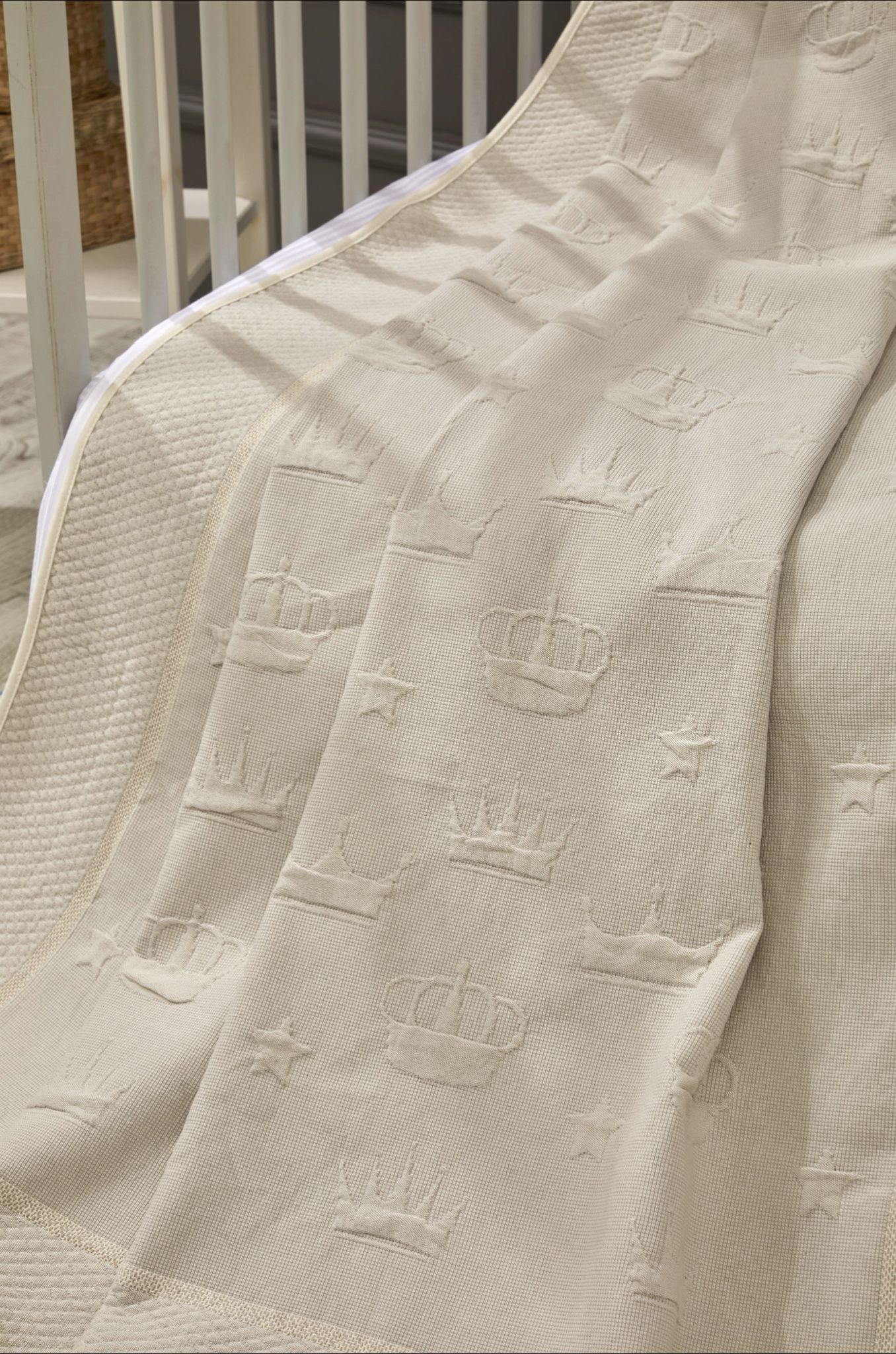 Couverture en Bambou Crown Réversible Bébé - Grey