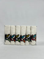 Lot de 6 essuie mains brodées en relief - Ece