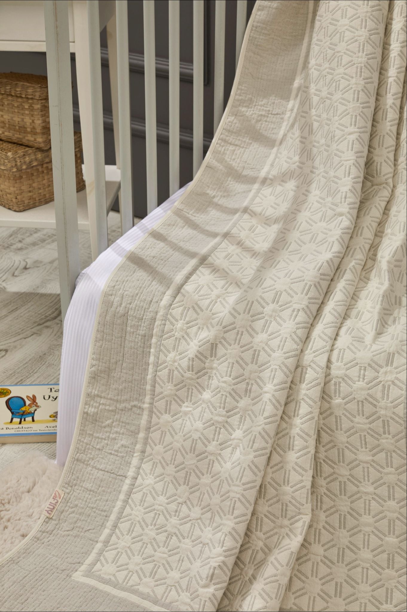 Couverture en Bambou Honeycomb Réversible Bébé - Grey