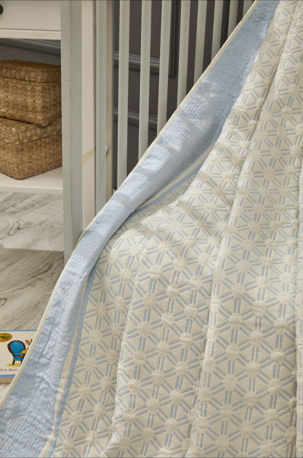 Couverture en Bambou Honeycomb Réversible Bébé - Blue