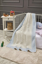 Couverture en Bambou Honeycomb Réversible Bébé - Blue