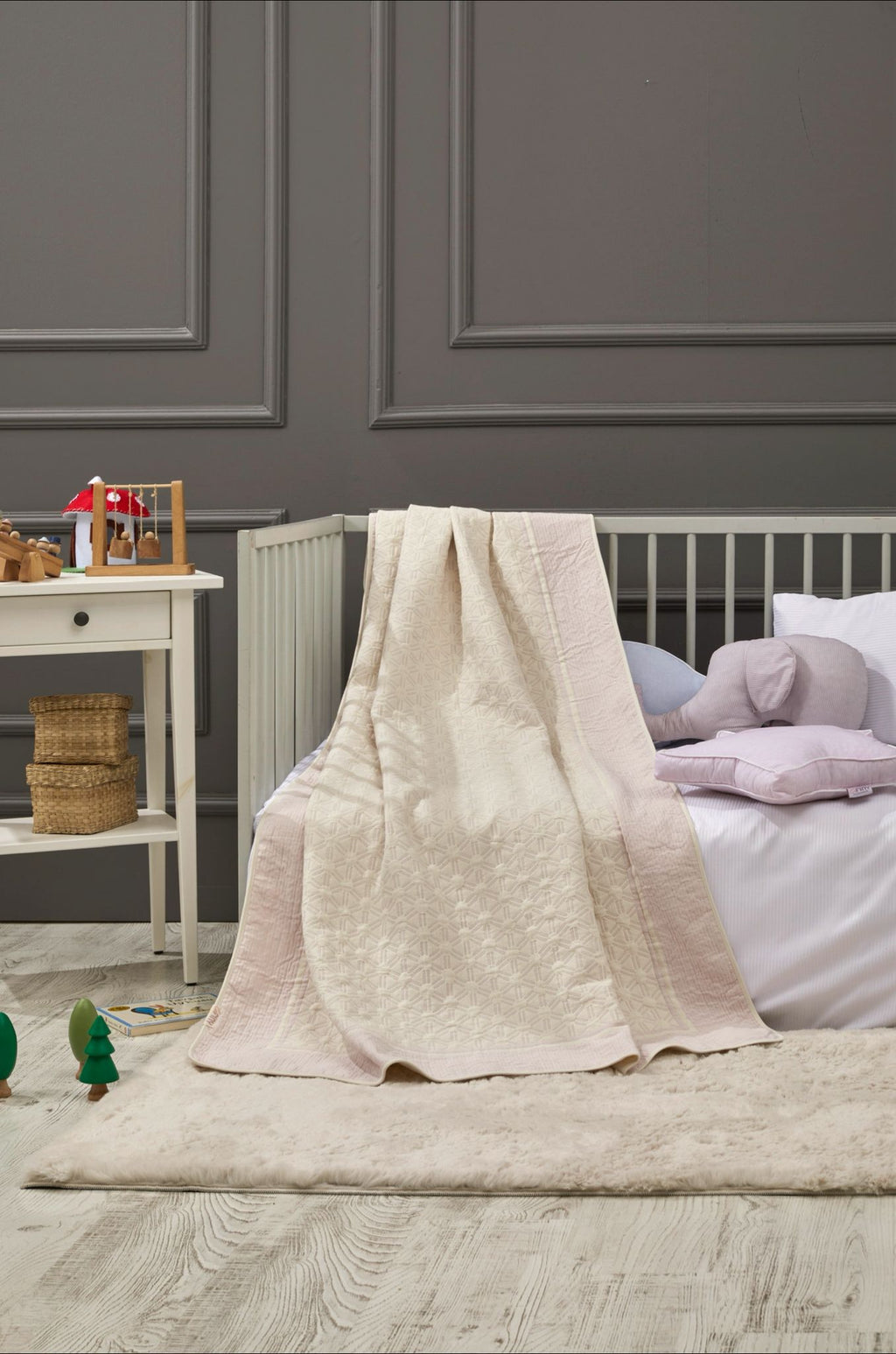 Couverture en Bambou Honeycomb Réversible Bébé - Pink