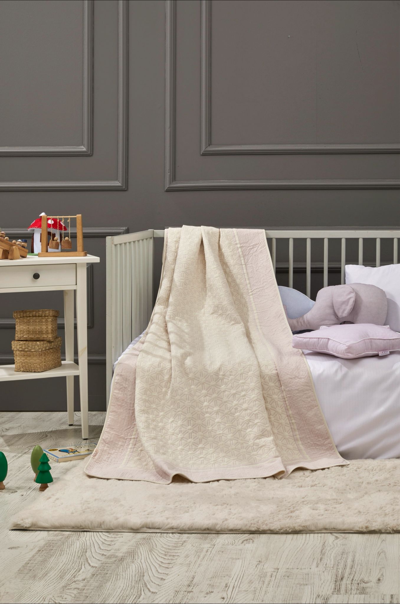 Couverture en Bambou Honeycomb Réversible Bébé - Pink