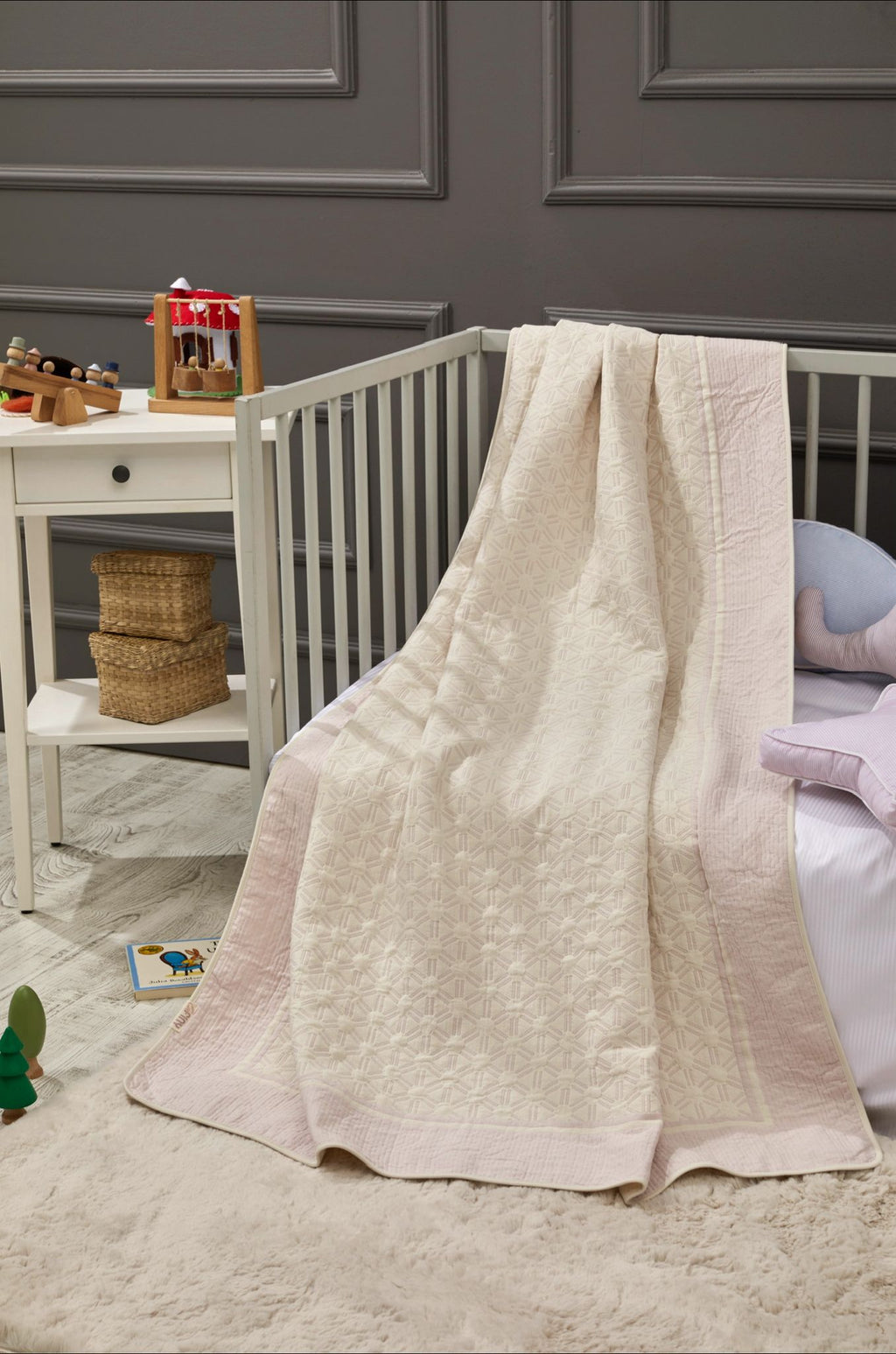 Couverture en Bambou Honeycomb Réversible Bébé - Pink