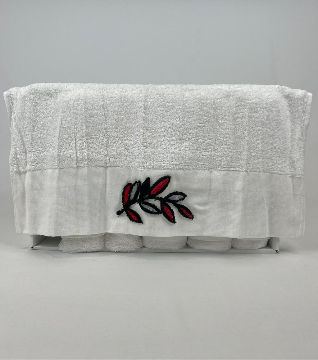 Lot de 6 serviettes d’invités brodées en relief - Ece