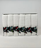 Lot de 6 serviettes d’invités brodées en relief - Ece