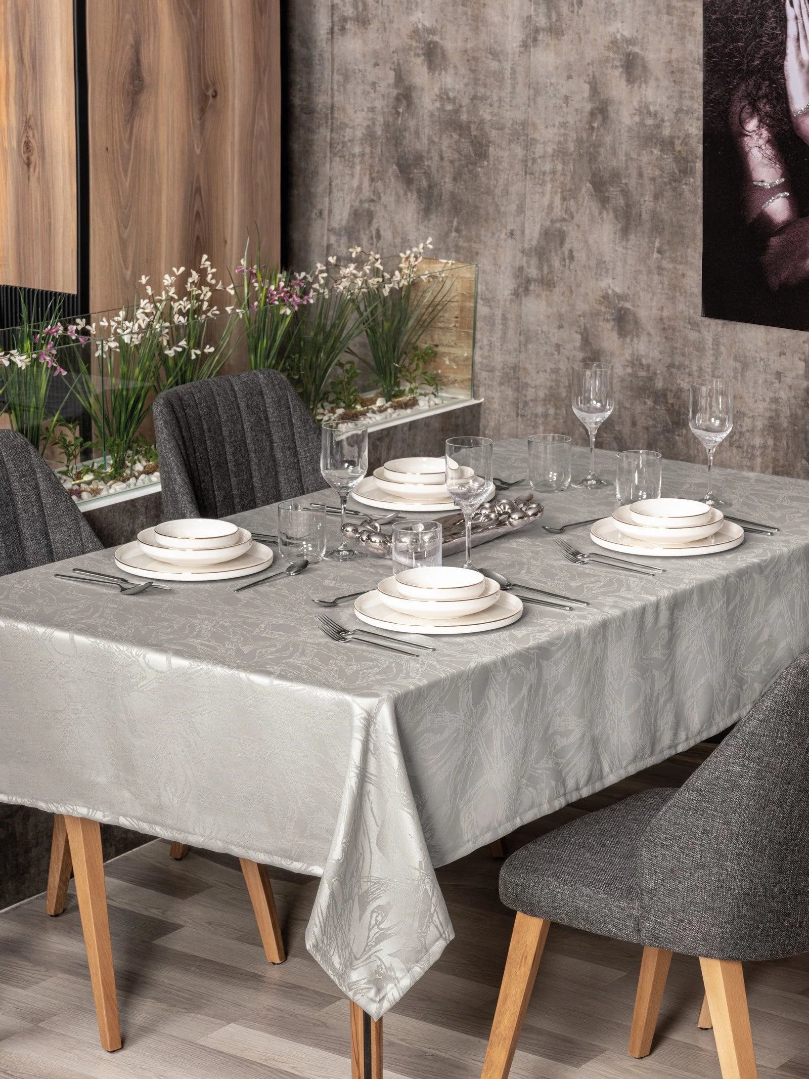 Nappe de Table Jaquard Lavinia - Gris