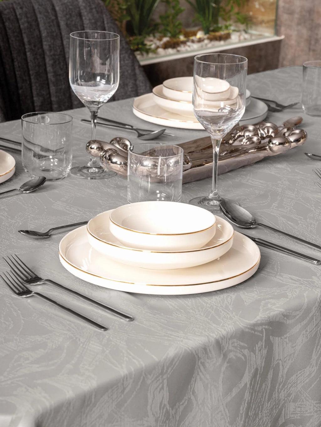 Nappe de Table Jaquard Lavinia - Gris