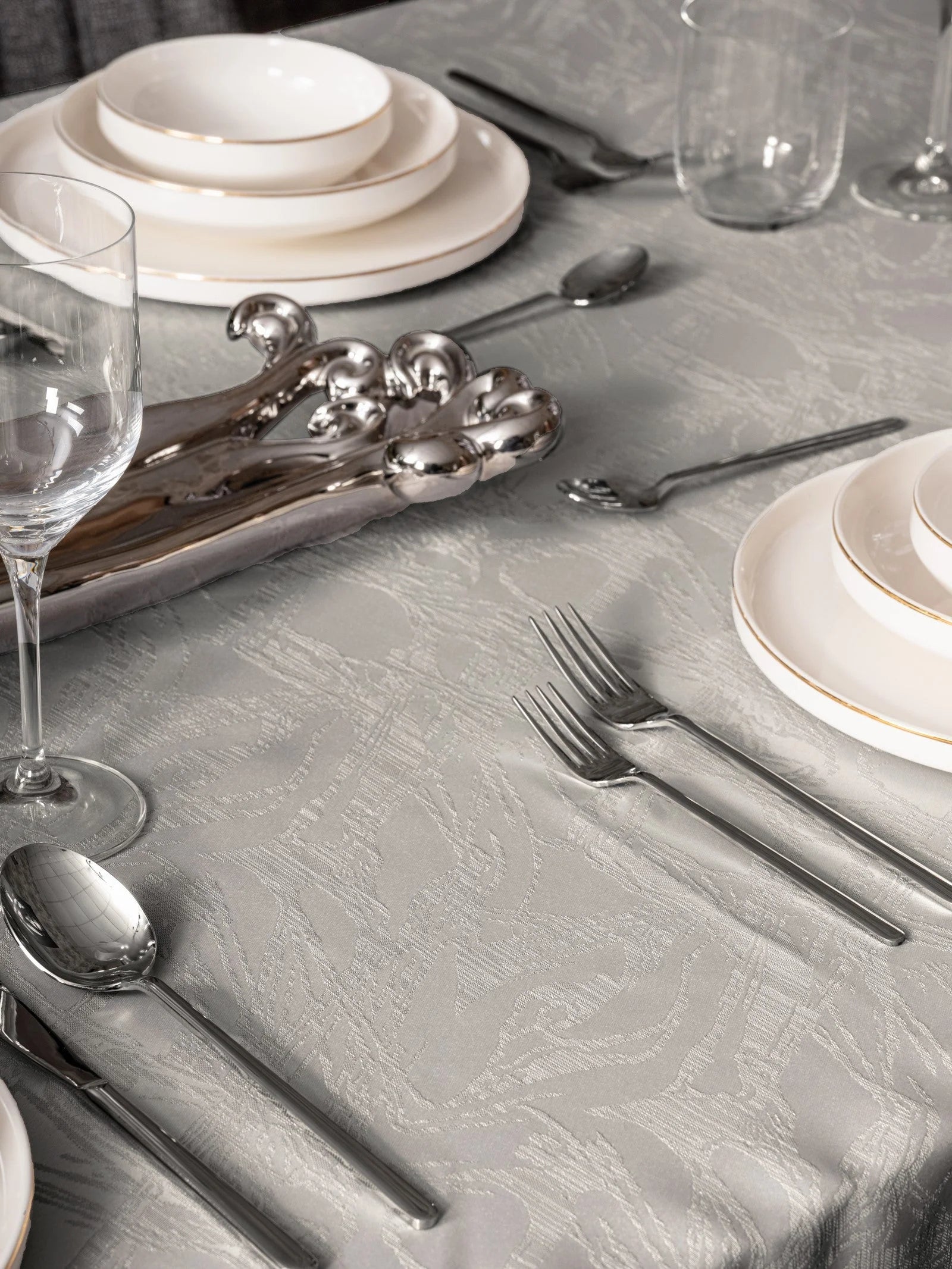 Nappe de Table Jaquard Lavinia - Gris