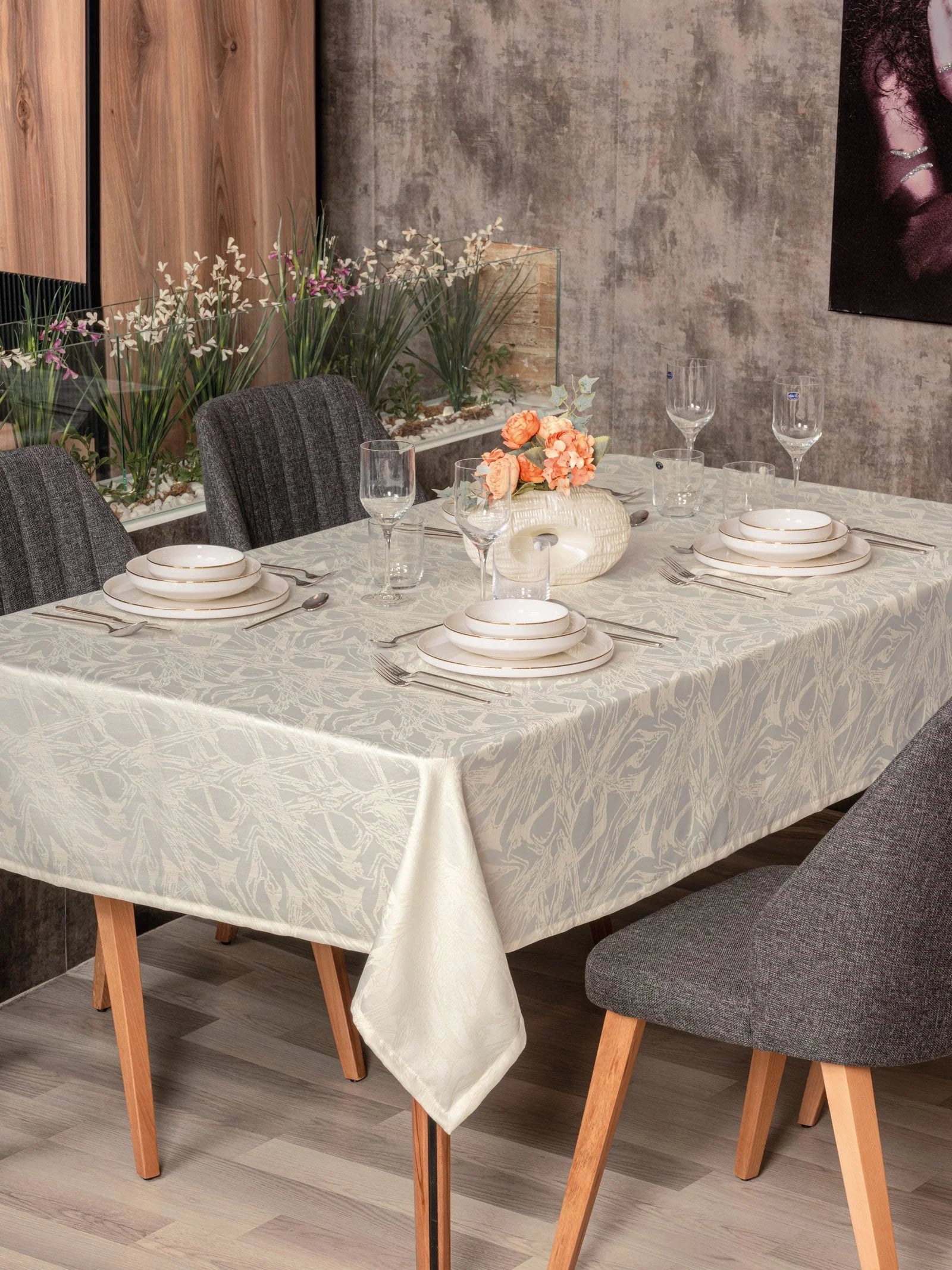 Nappe de Table Jaquard Lavinia - Ivoire