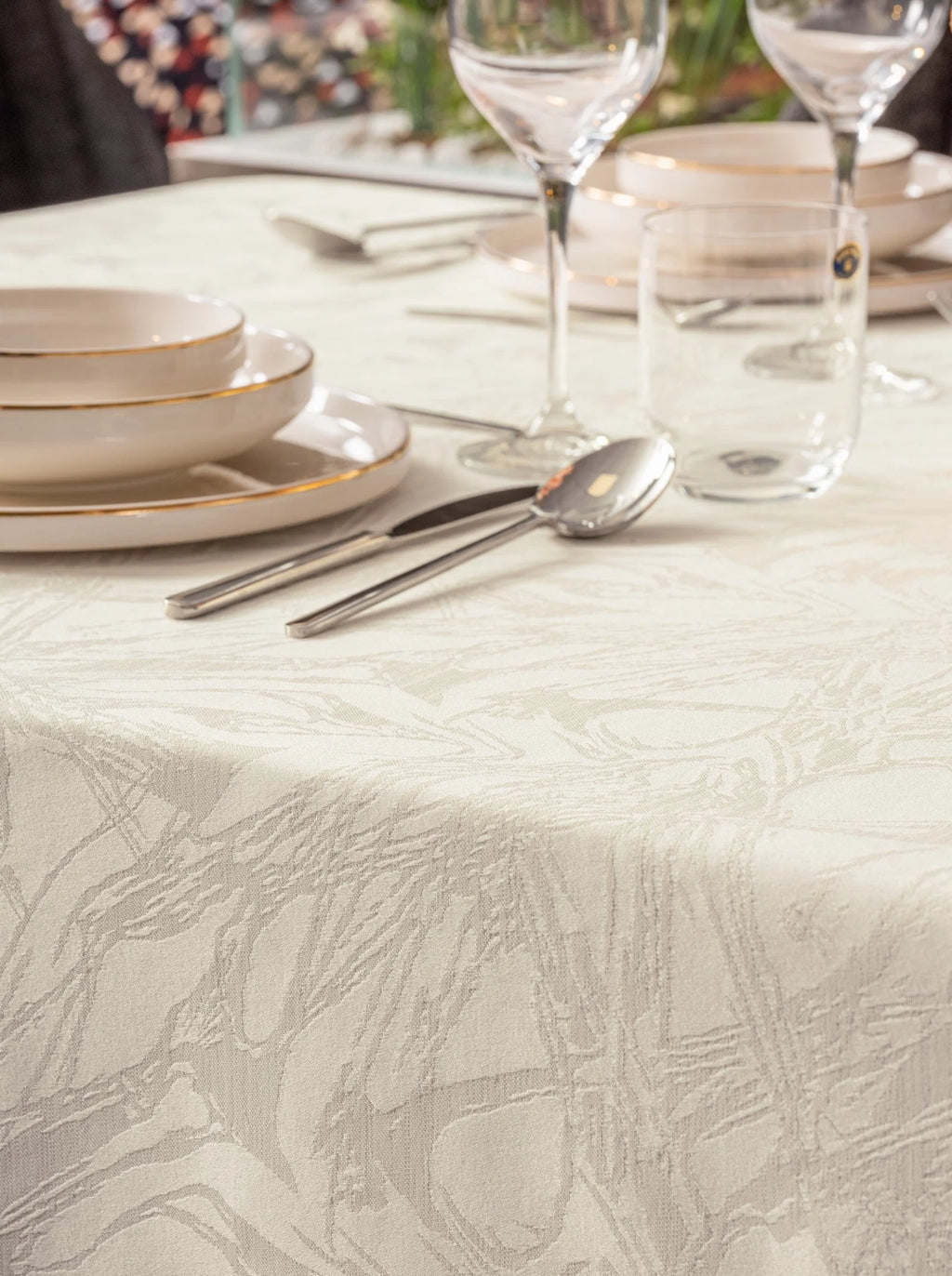 Nappe de Table Jaquard Lavinia - Ivoire