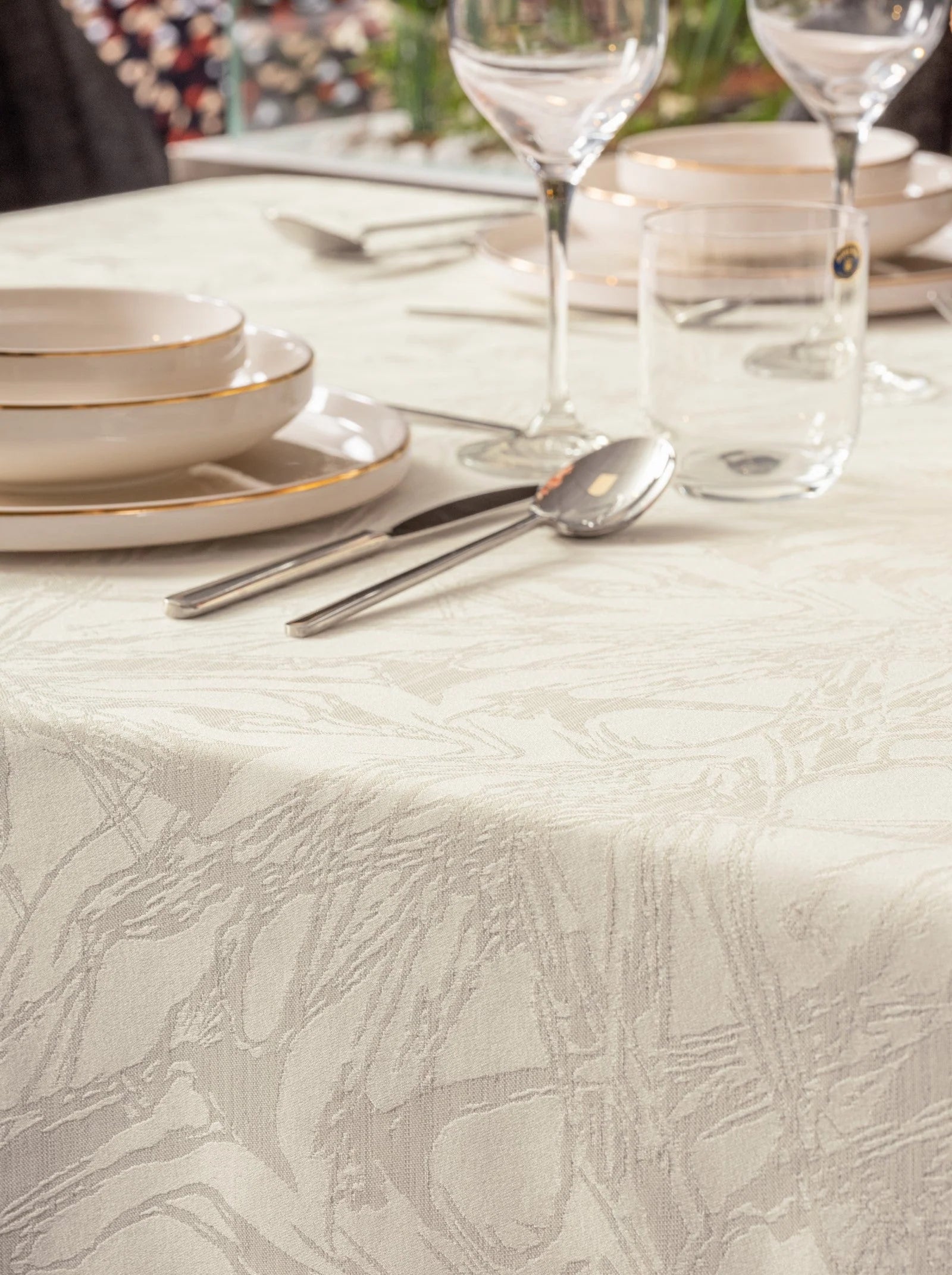 Nappe de Table Jaquard Lavinia - Ivoire