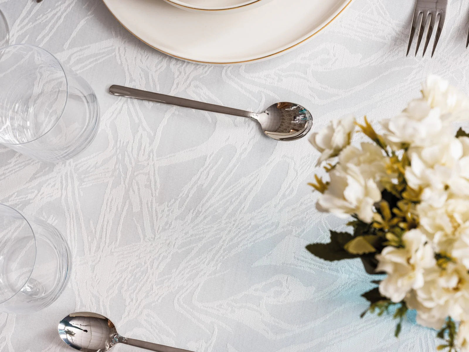 Nappe de Table Jaquard Lavinia - Blanc