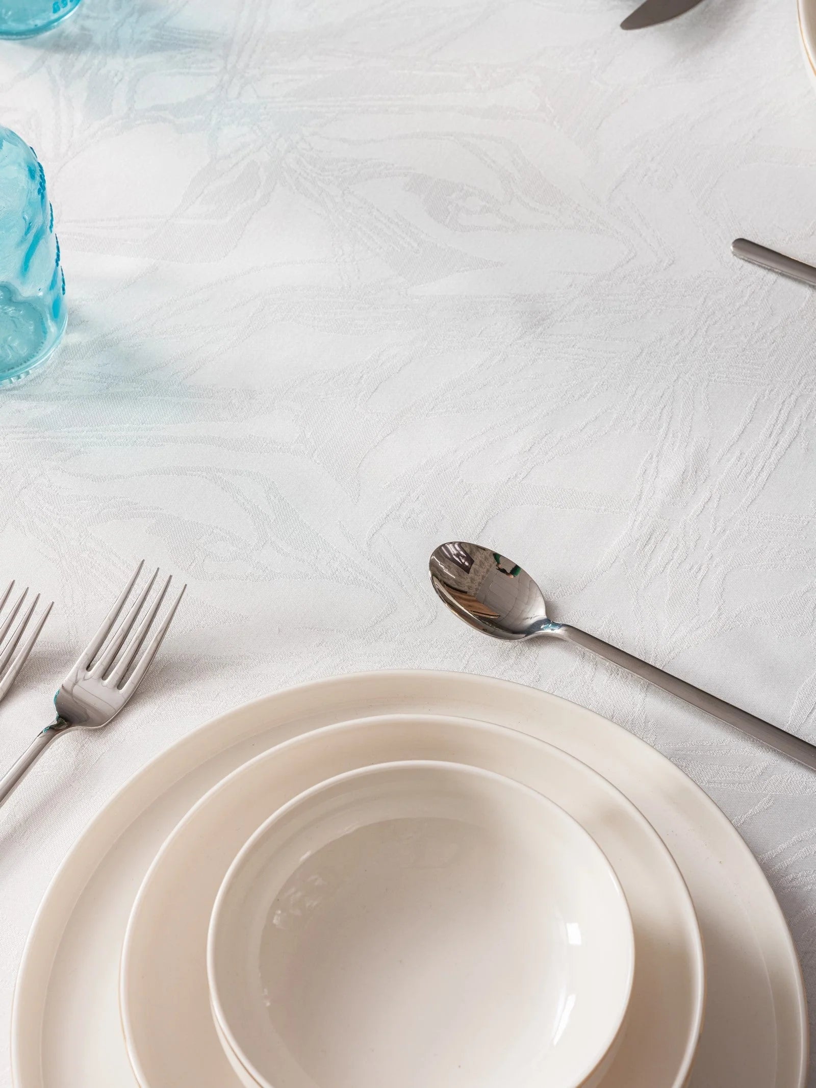 Nappe de Table Jaquard Lavinia - Blanc