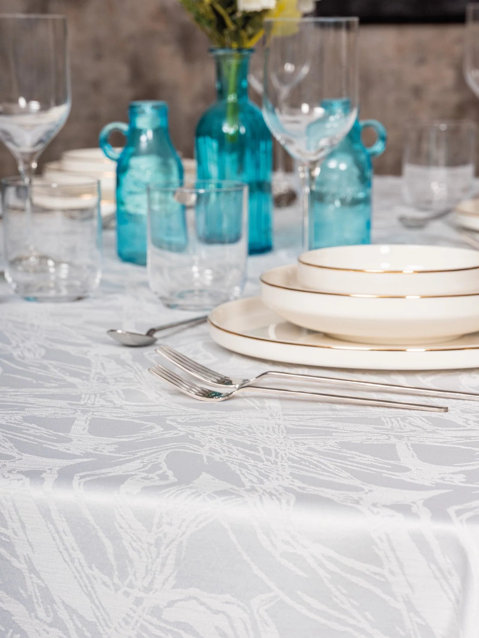 Nappe de Table Jaquard Lavinia - Blanc