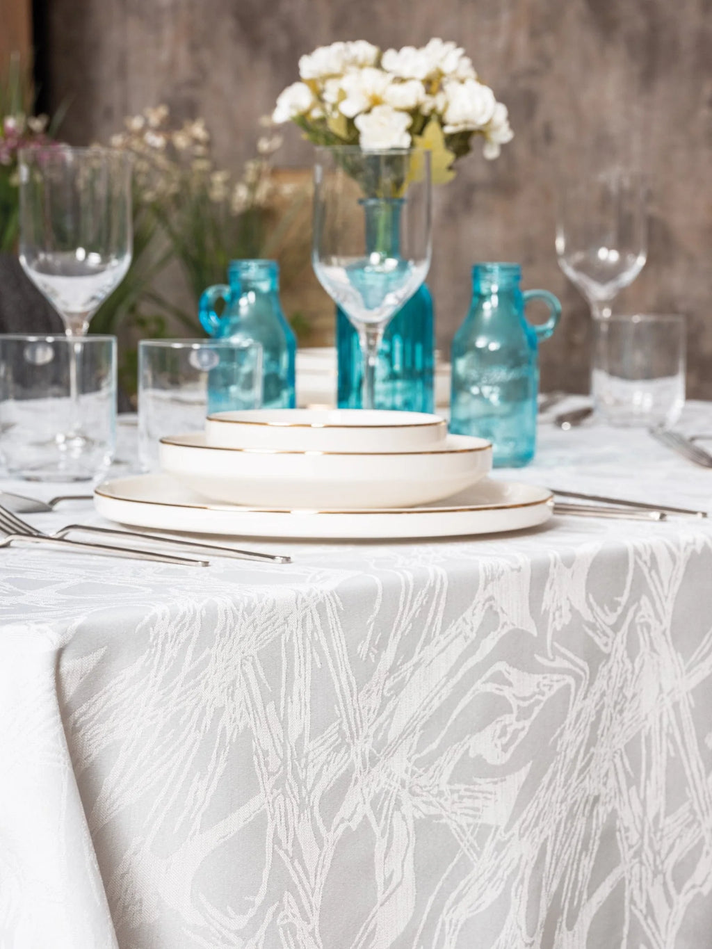Nappe de Table Jaquard Lavinia - Blanc