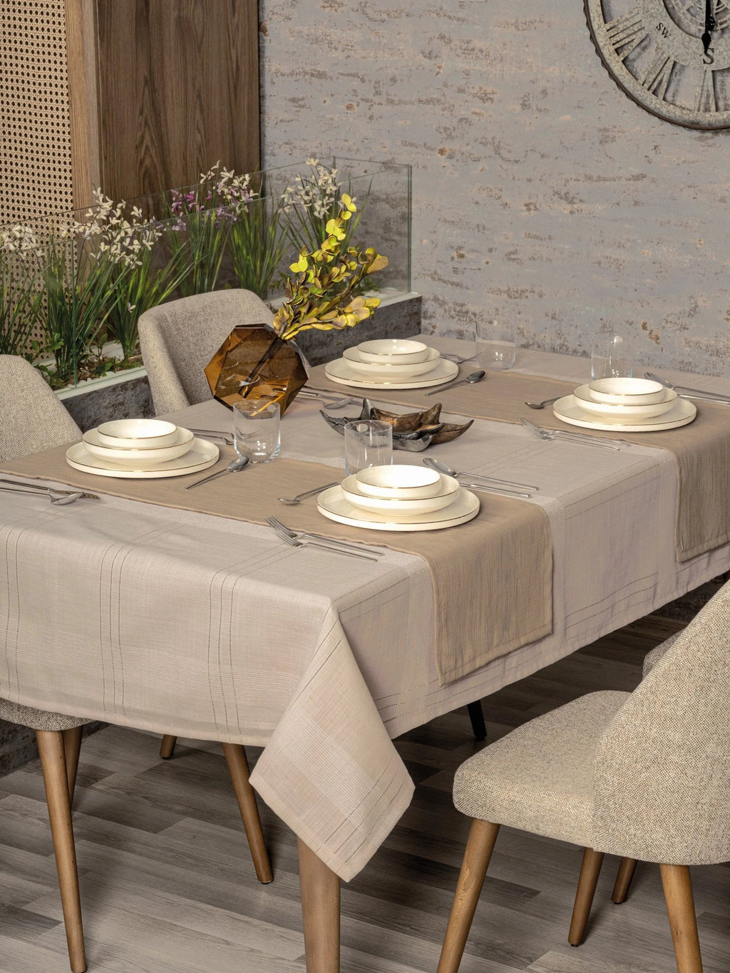 Ensemble Nappe et Serviettes de Table Antique - Jasmine