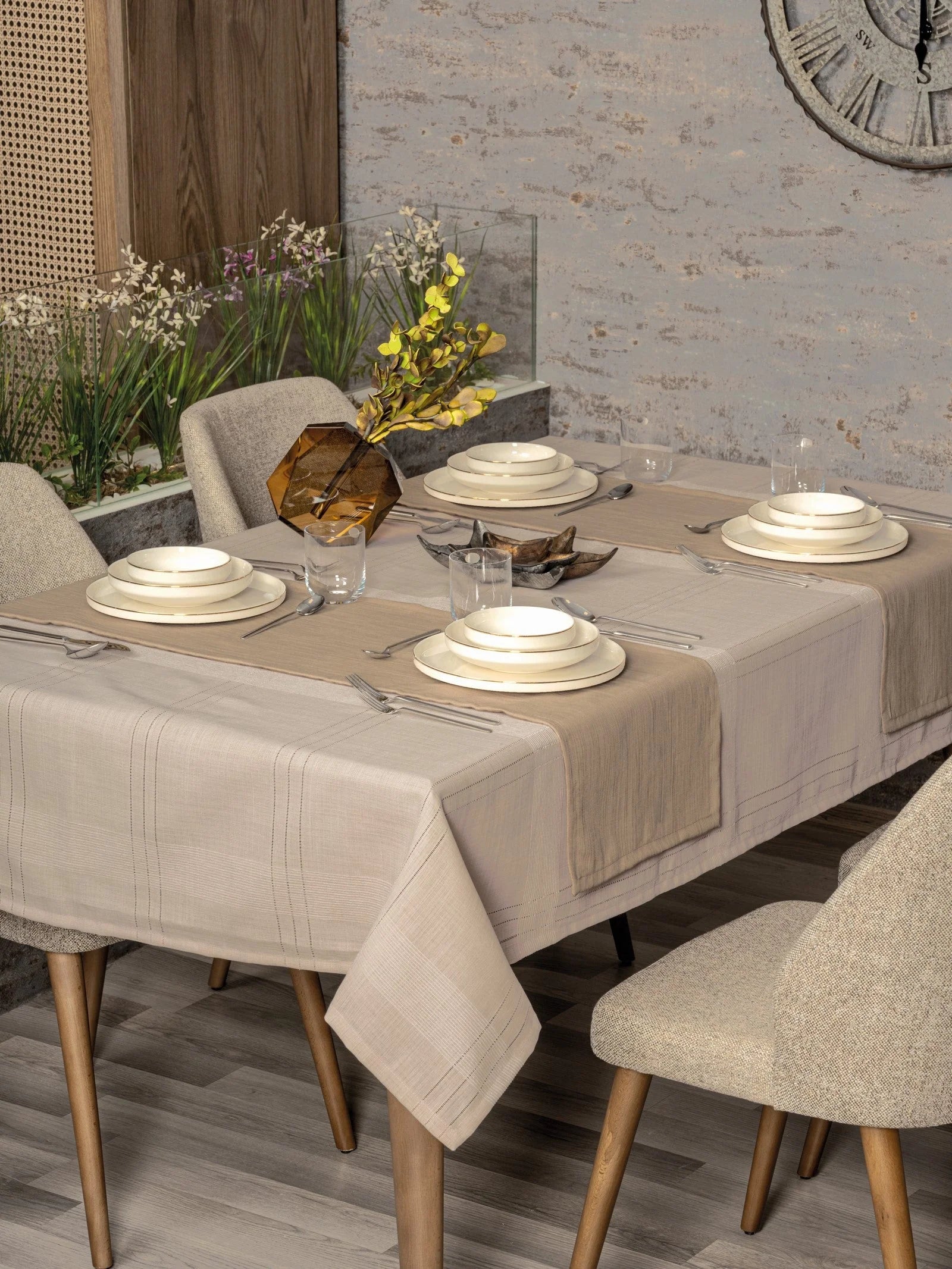 Ensemble Nappe et Serviettes de Table Antique - Jasmine