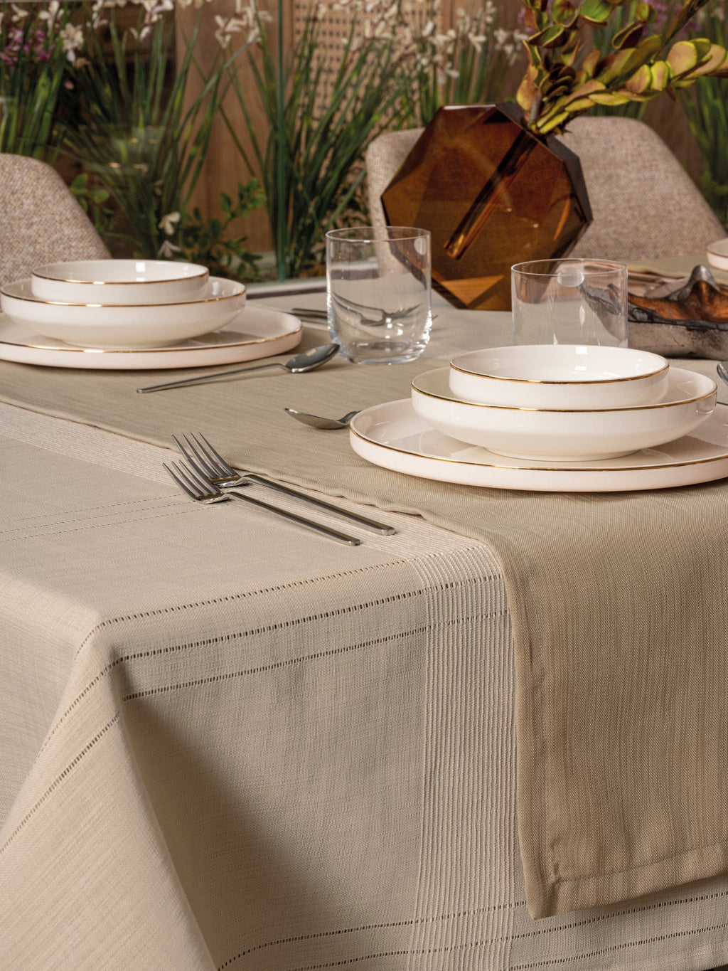 Ensemble Nappe et Serviettes de Table Antique - Jasmine