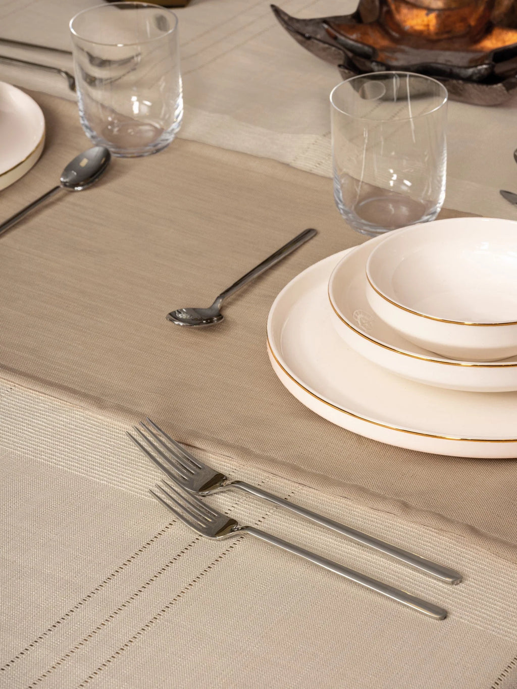 Ensemble Nappe et Serviettes de Table Antique - Jasmine