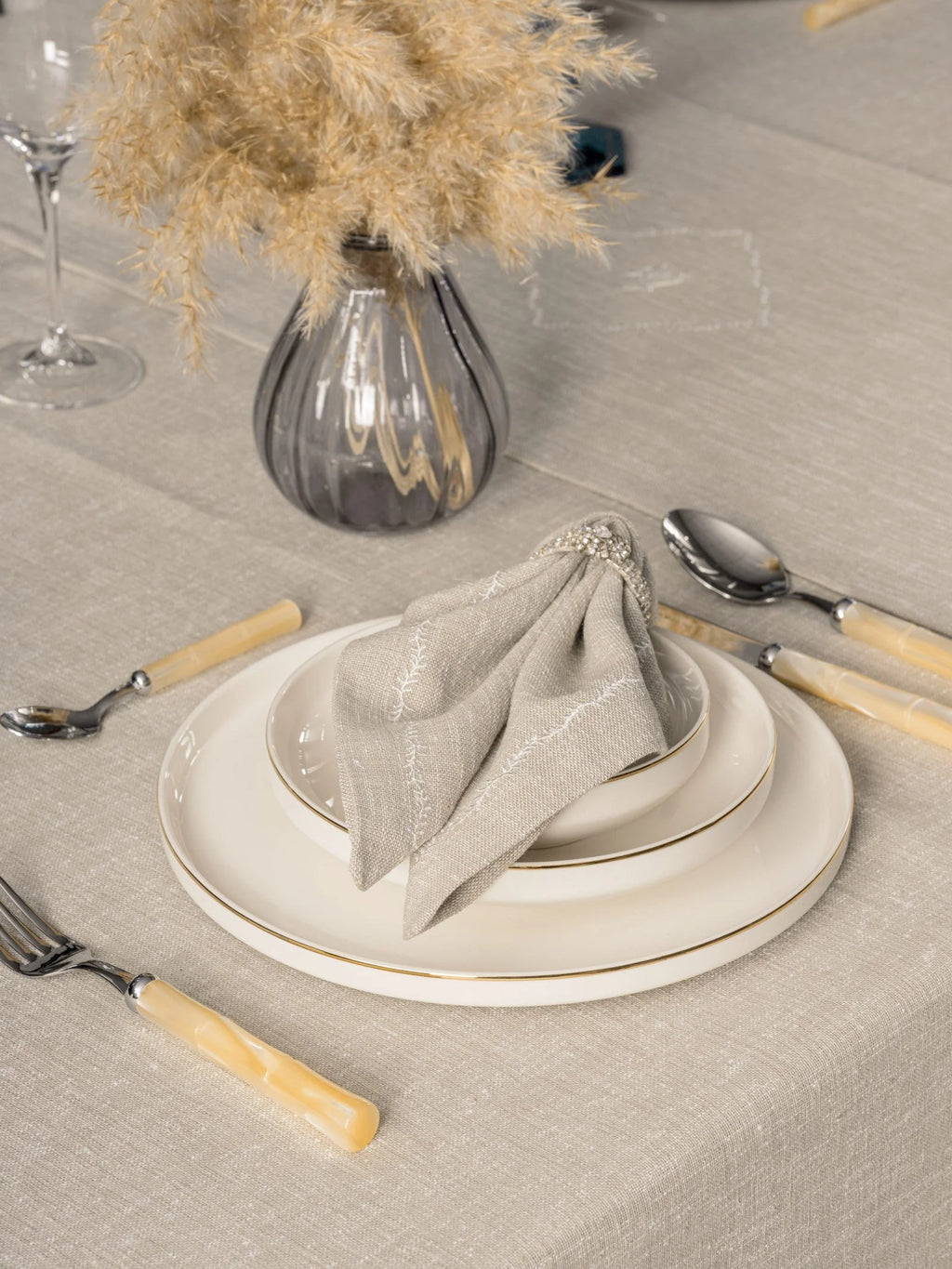 Ensemble Nappe et Serviettes de Table Linen - Pera