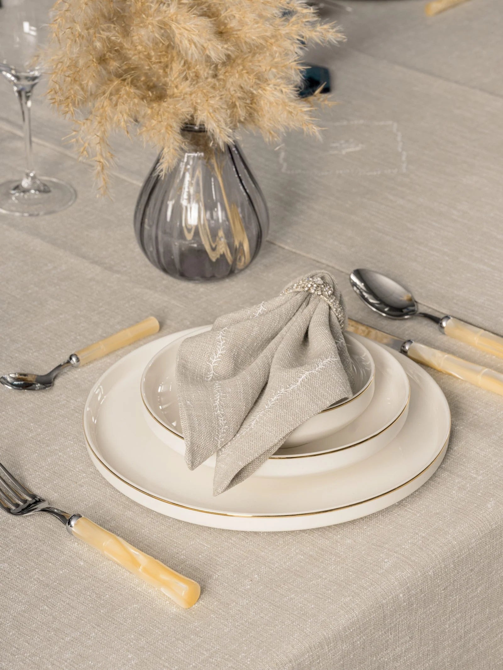 Ensemble Nappe et Serviettes de Table Linen - Pera