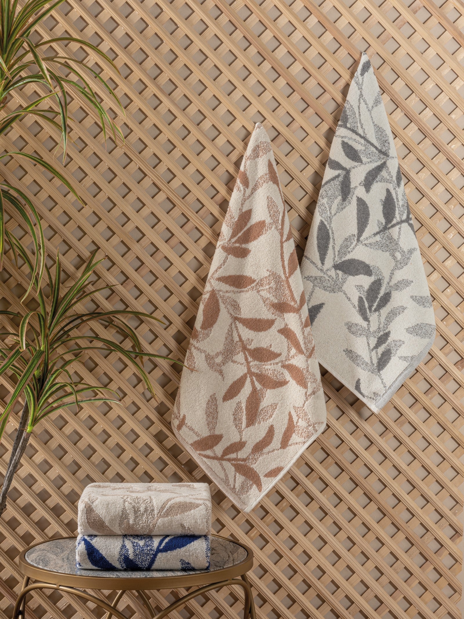 Lot de 4 Serviettes de Toilette Scandinaves Jacquard - Karian