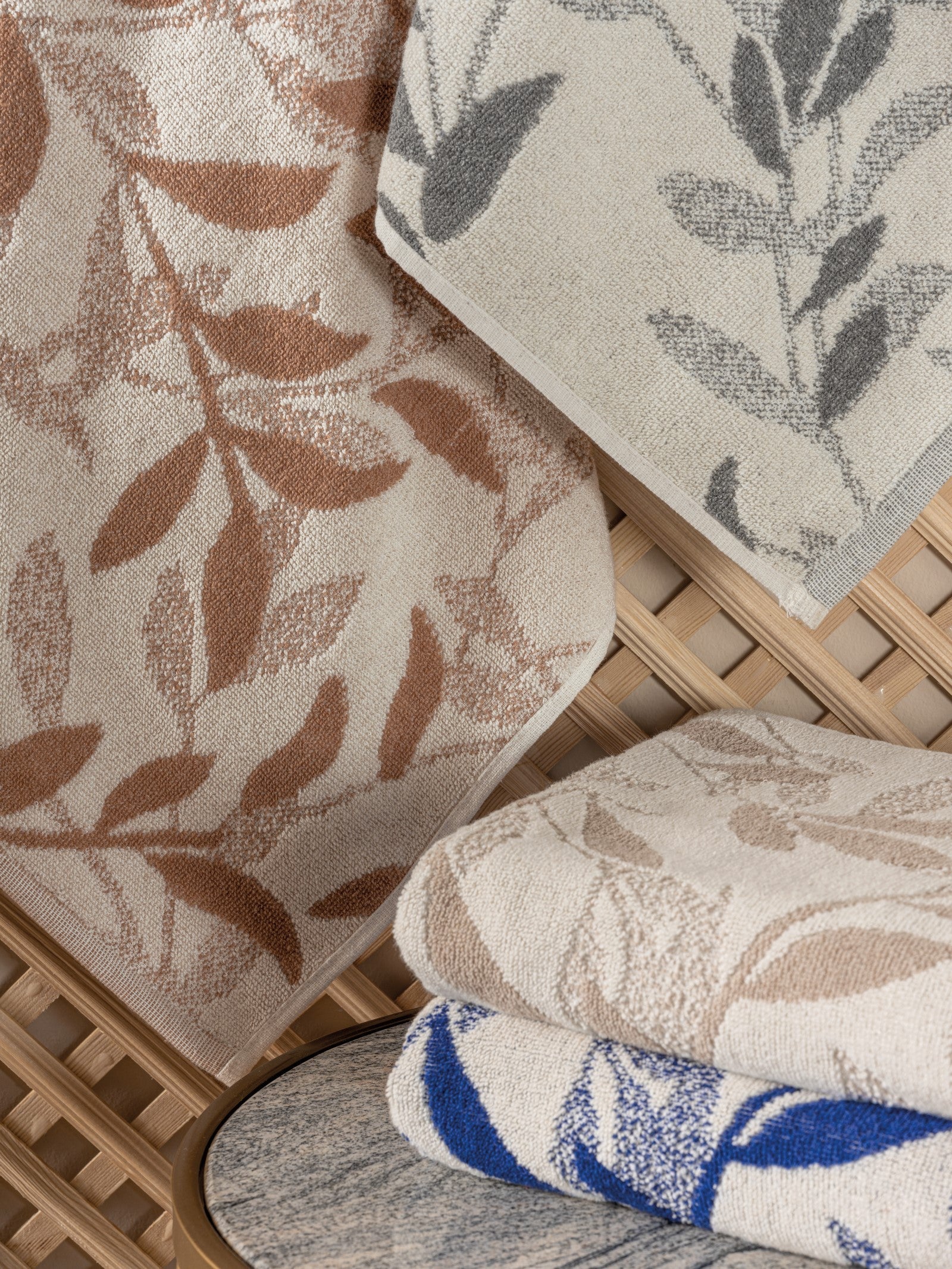 Lot de 4 Serviettes de Toilette Scandinaves Jacquard - Karian