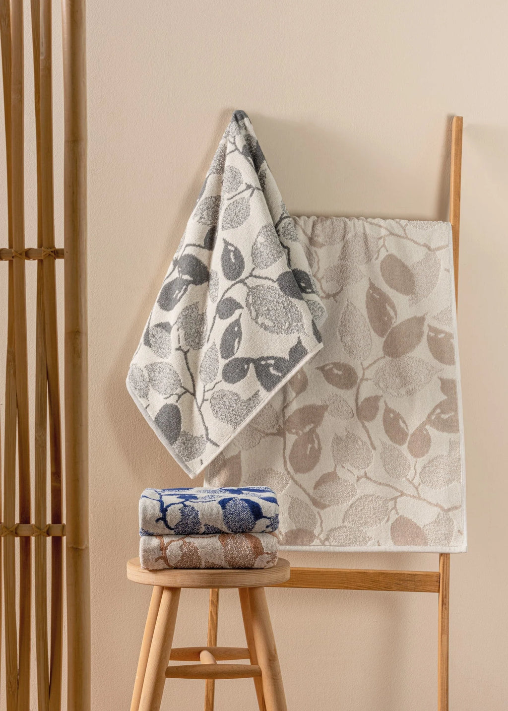 Lot de 4 Serviettes de Toilette Scandinaves Jacquard - Kelda