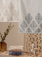 Lot de 4 Serviettes de Toilette Scandinaves Jacquard - Bertel