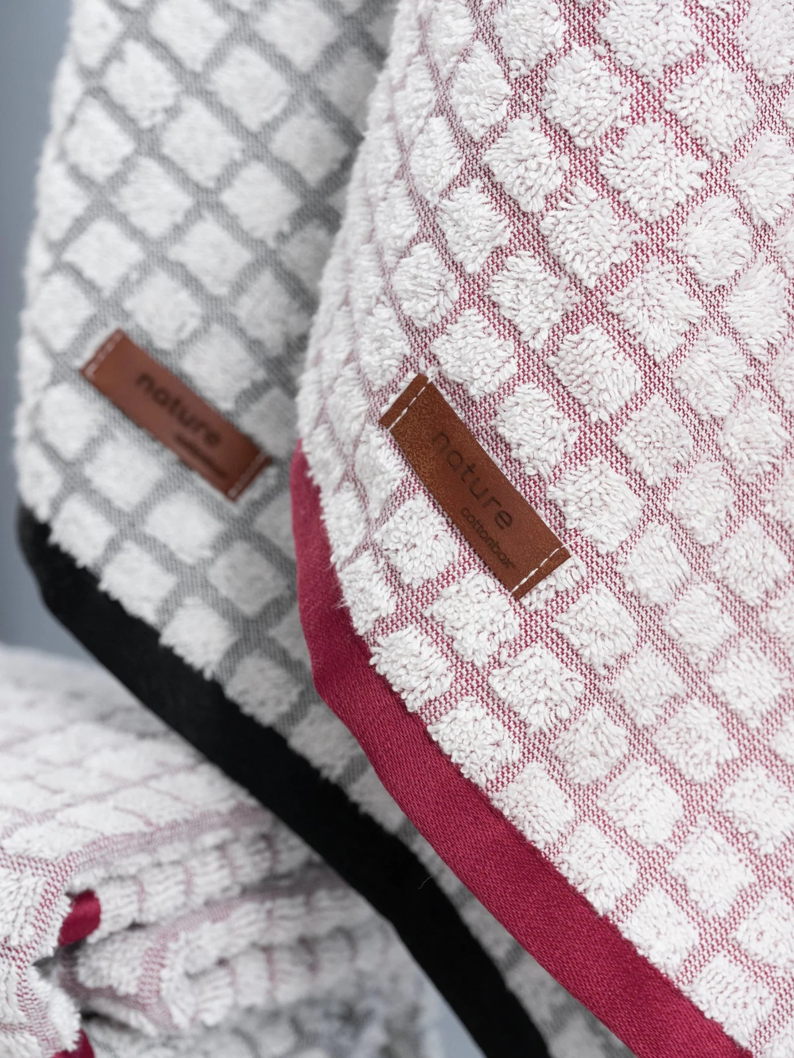 Lot de 4 Serviettes de Toilette Jacquard - Nature