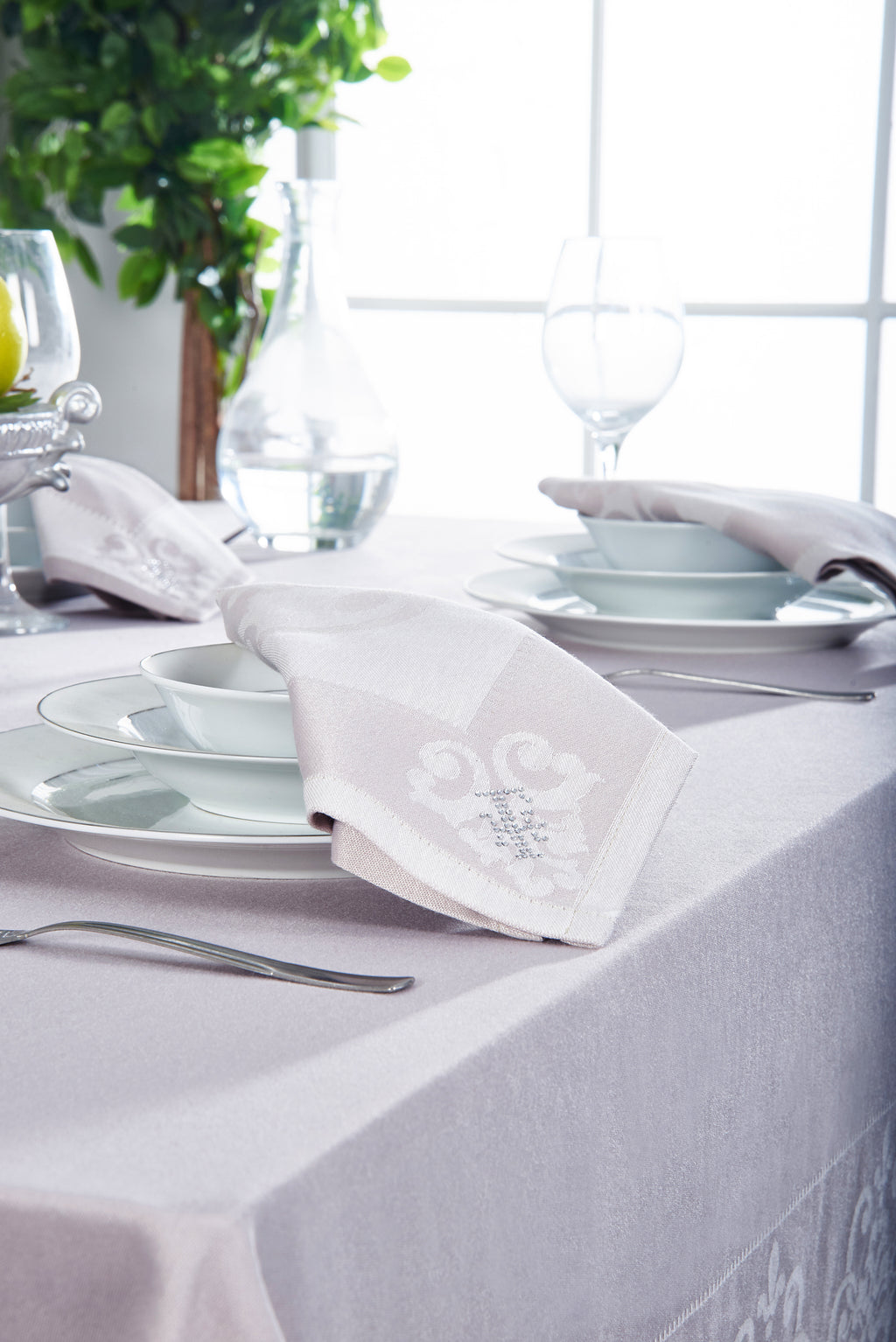 Ensemble Nappe et Serviettes de Table Irina - Stone