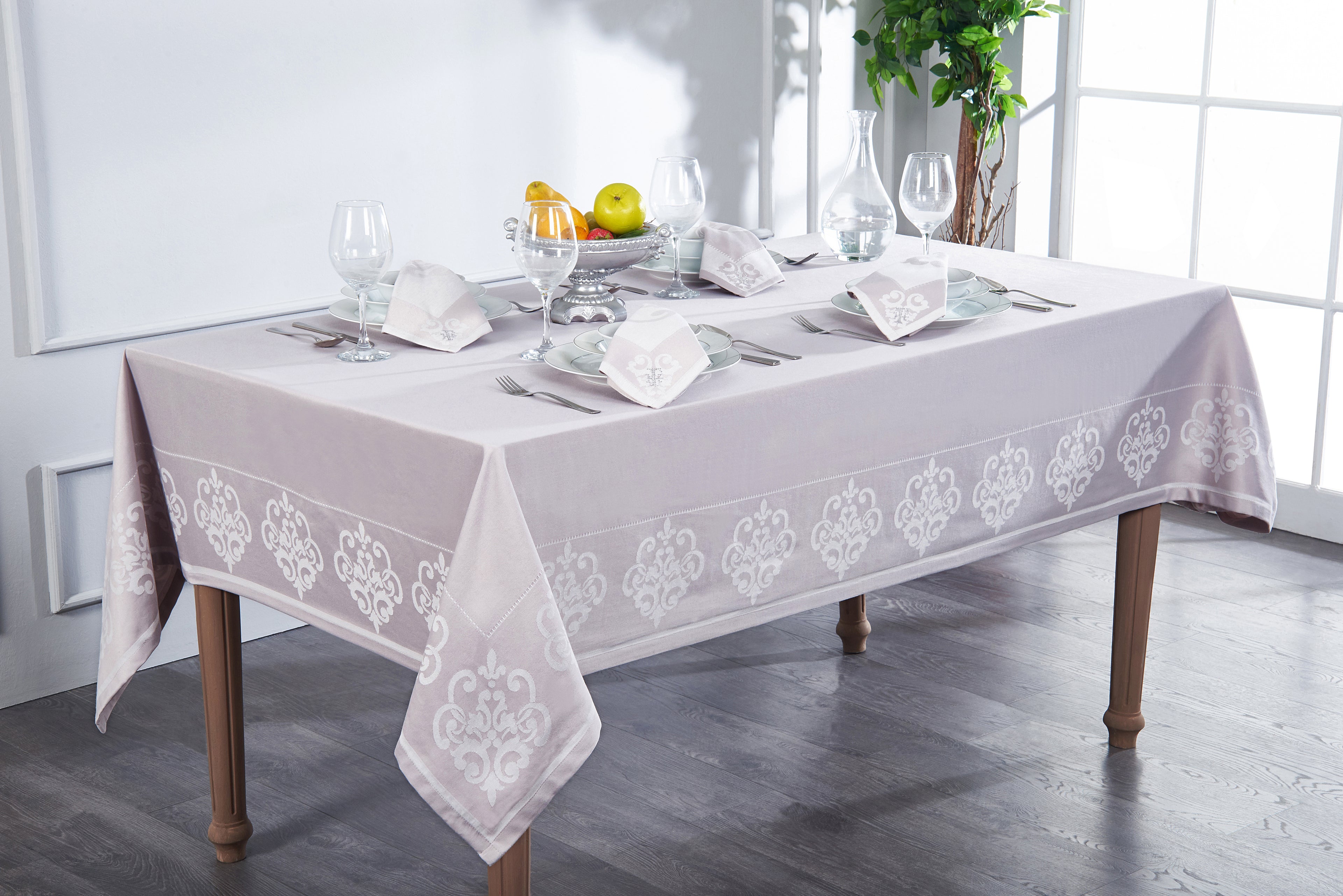 Ensemble Nappe et Serviettes de Table Irina - Stone