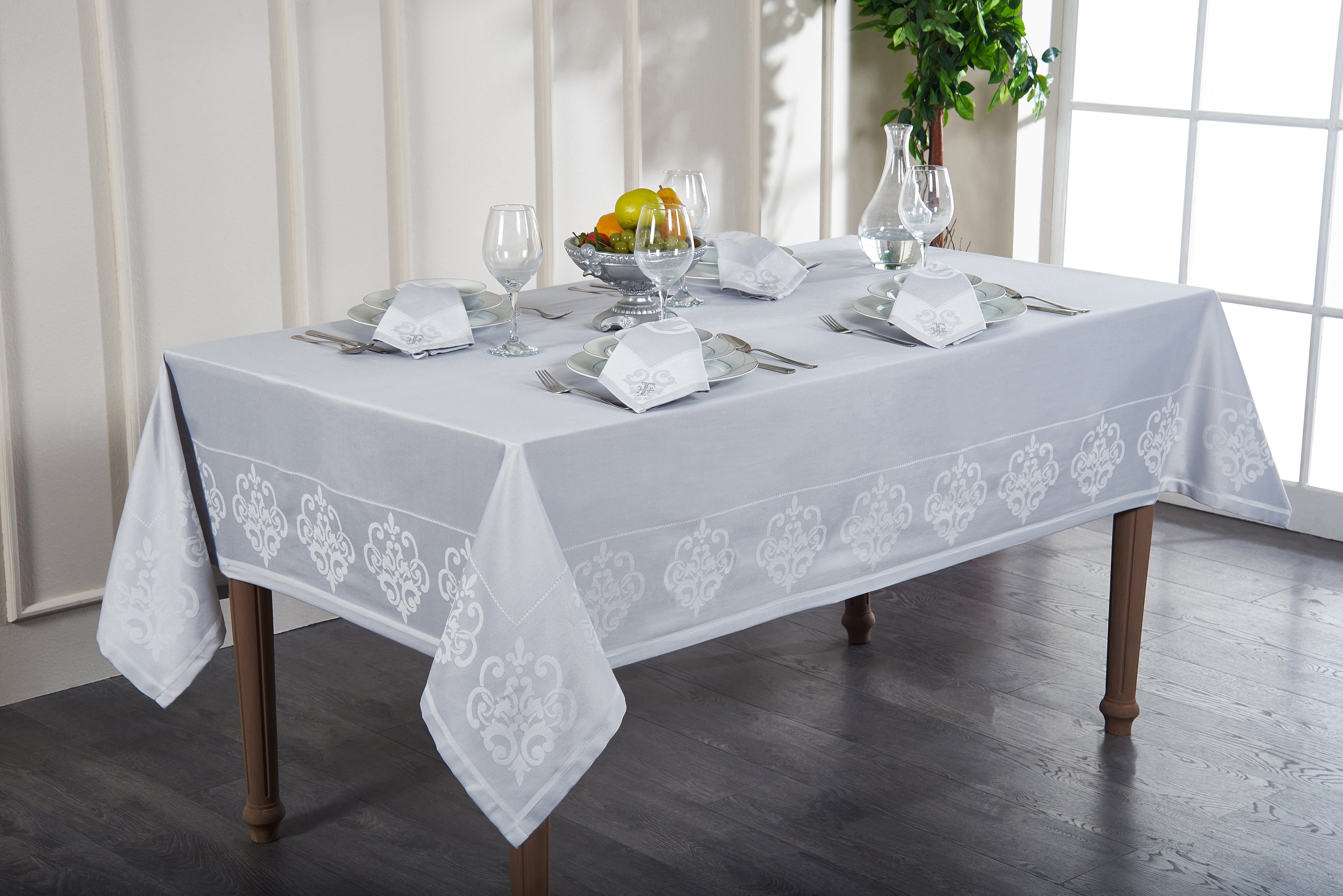 Ensemble Nappe et Serviettes de Table Irina - Grey
