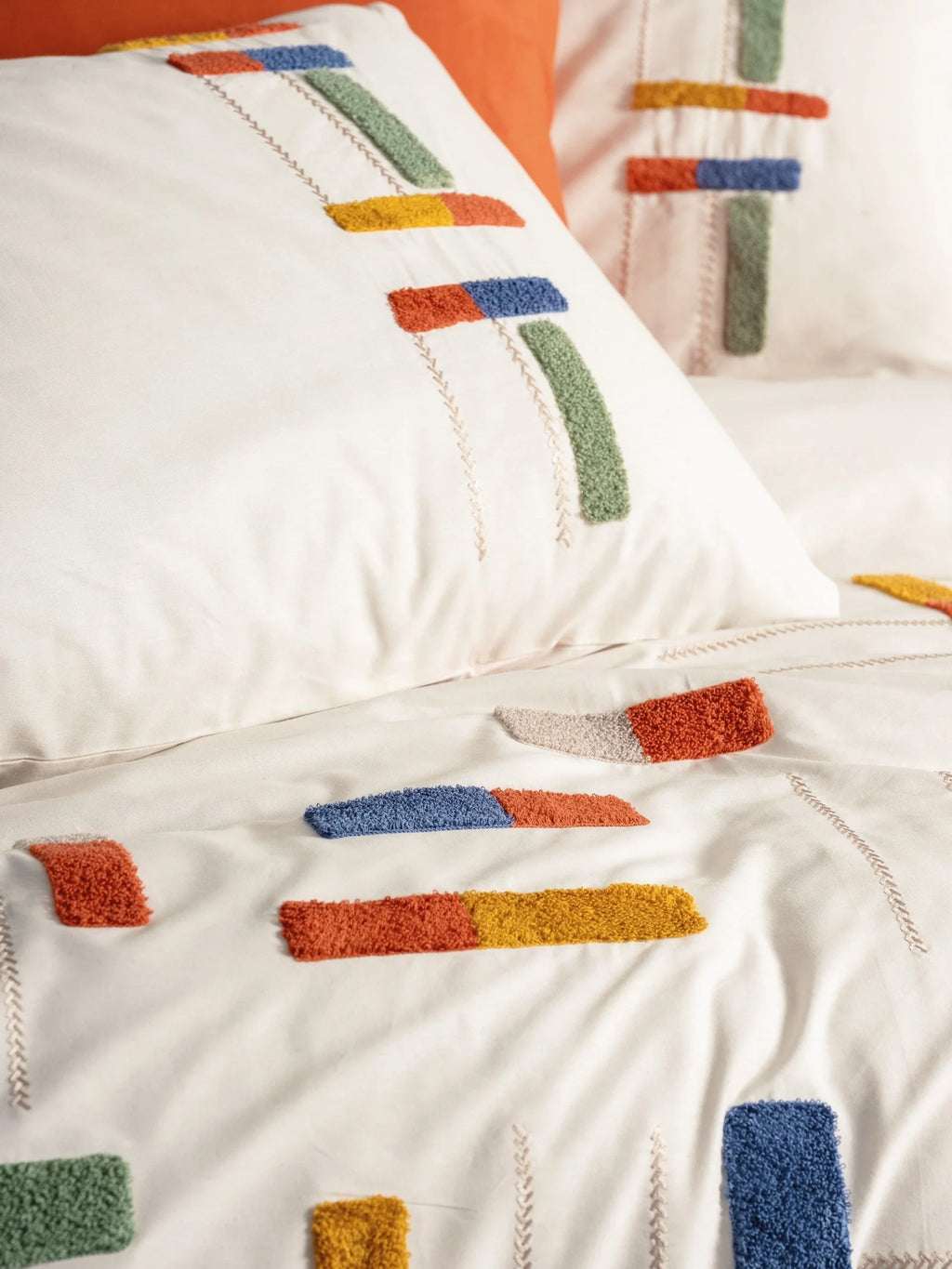 Linge de Lit Brodée Puff 2 personnes - Katy