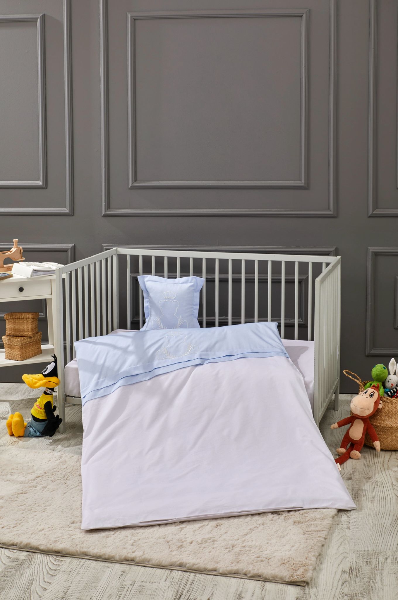 Coffret Housse de Couette Bébé King Bear - Blue