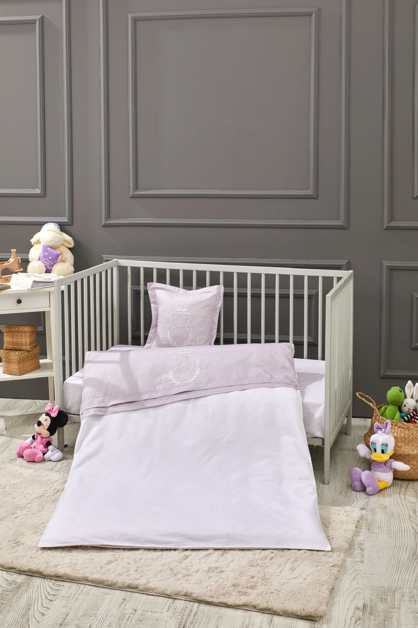 Coffret Housse de Couette Bébé King Bear - Light Brown