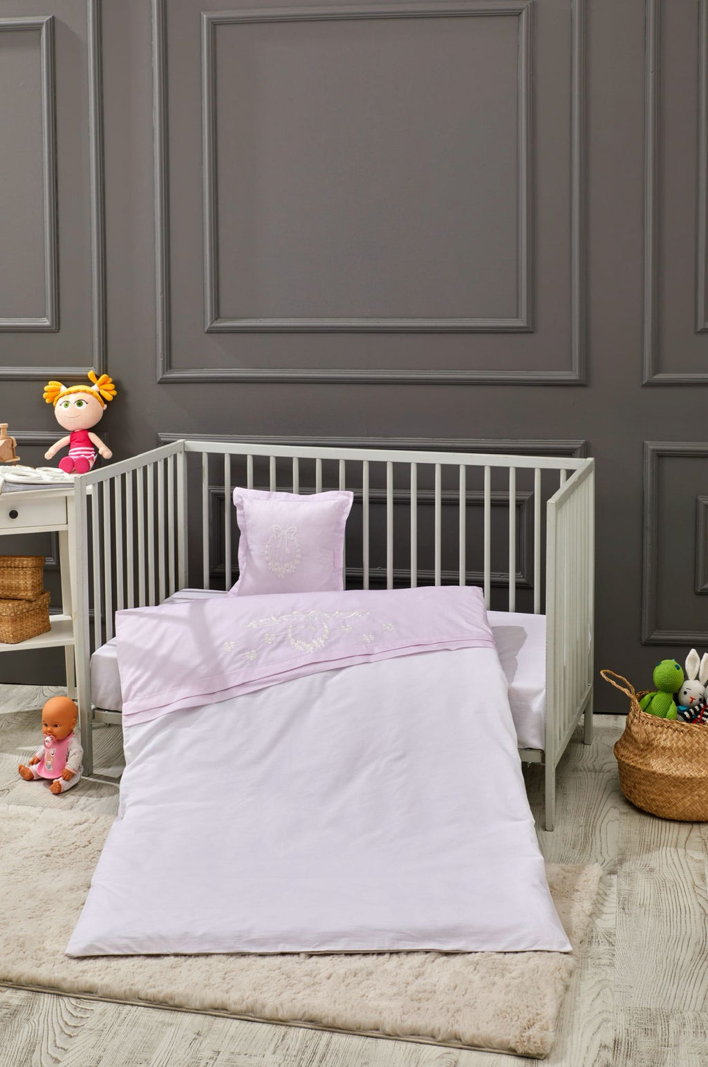 Coffret Housse de Couette Bébé Laurel Bow - Pink