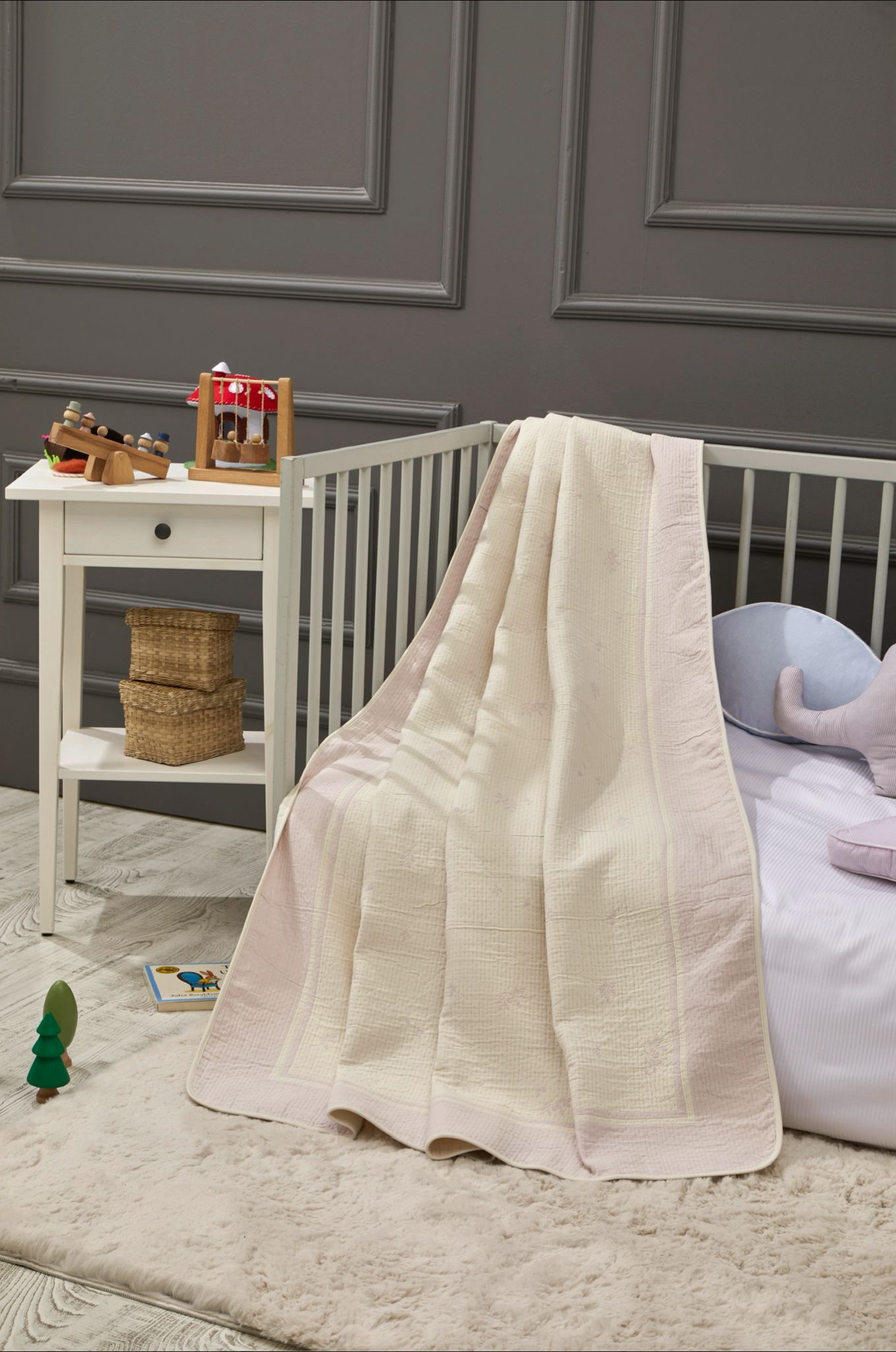 Couverture en Bambou Petal Réversible Bébé - Pink