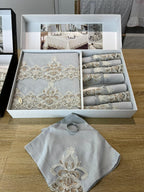 Ensemble Nappe et Serviettes de Table Cennet - Grey